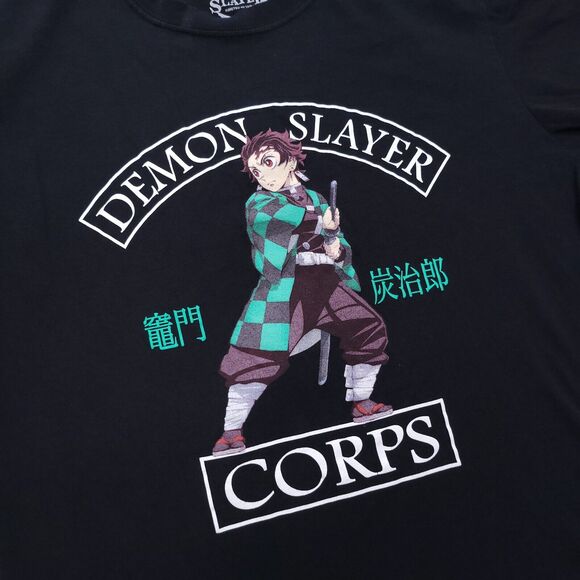 Demon Slayer Casual Graphic Short Sleeve T Shirt Mens Size Large L Black - Picture 4 of 8